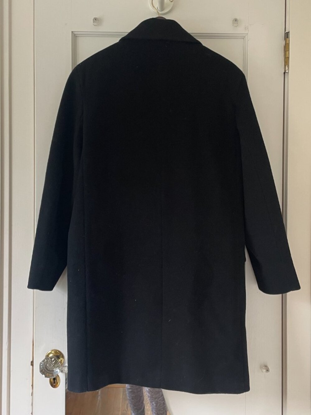 London Fog Black Double-Breasted Pea Coat Size 10 Wool - Picture 3 of 9